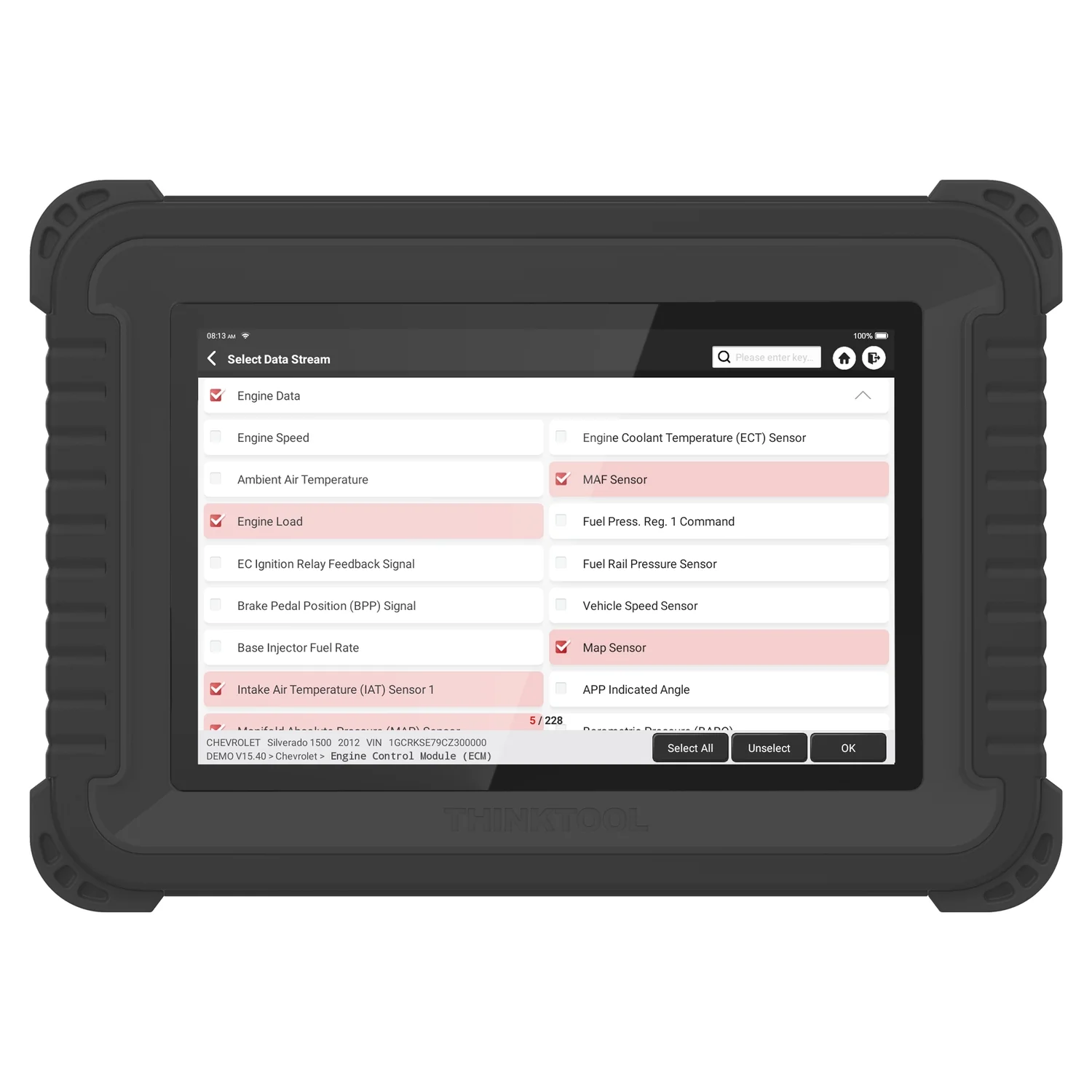 Thinkcar Platinum S8 8-Inch Professional Diagnostic Scanner - Full System OBD2 Tool with Bi-Directional Control & 28 Maintenance Resets - Image 8